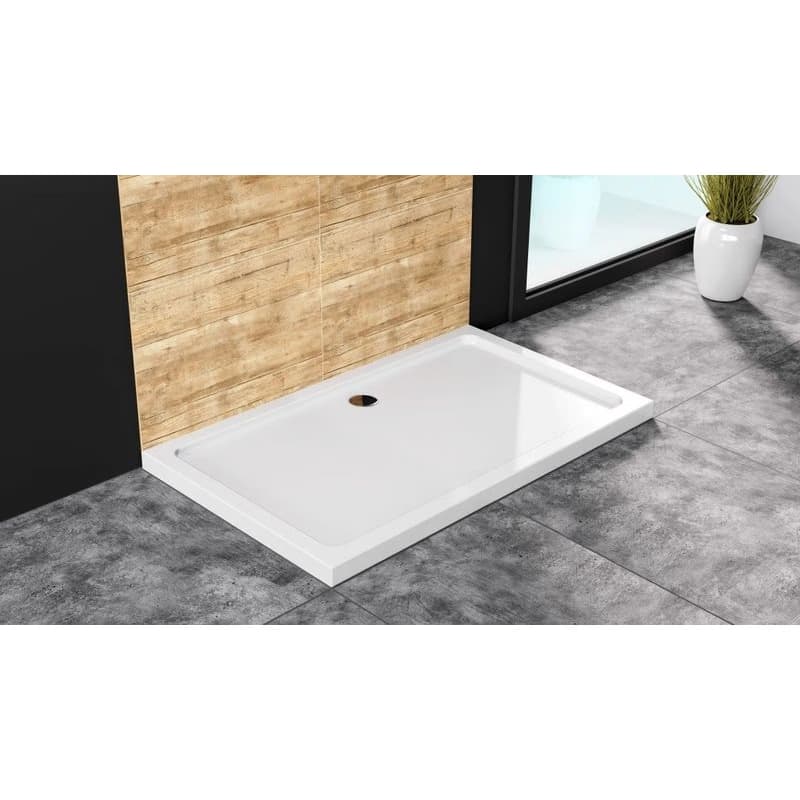 REA/S - Sprchovací kút CONCEPT 80x100 - čierny + biela sprchová vanička Savoy KPL-K1005 5