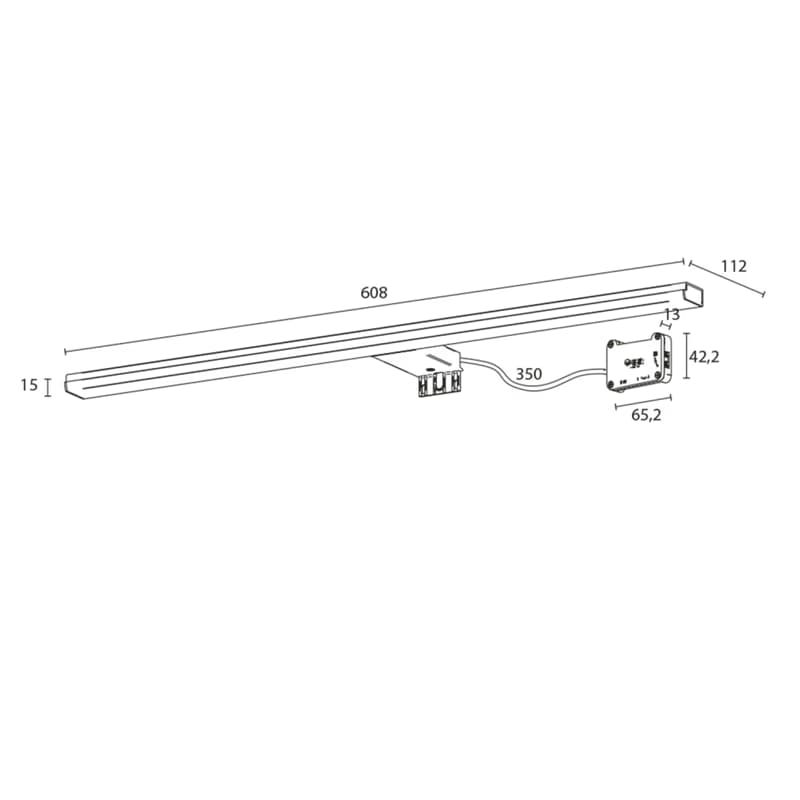SAPHO - FELINA LED nástenné svietidlo, 12W, 608x15x112, IP44, chróm FE060 2