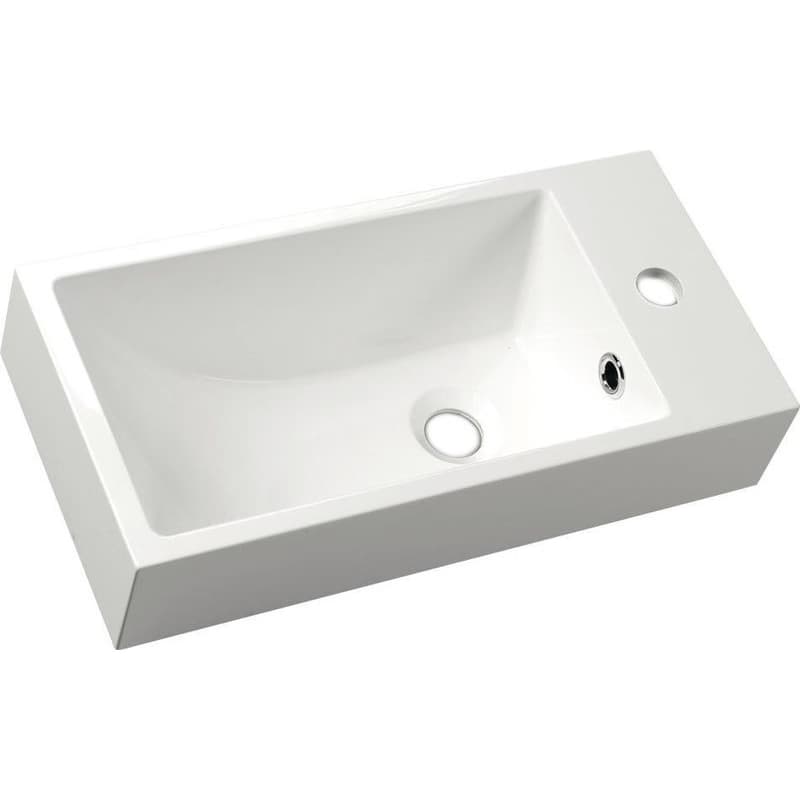SAPHO - ARIANA liaty mramor umývadlo 50x25cm, biele, batéria vpravo SM016