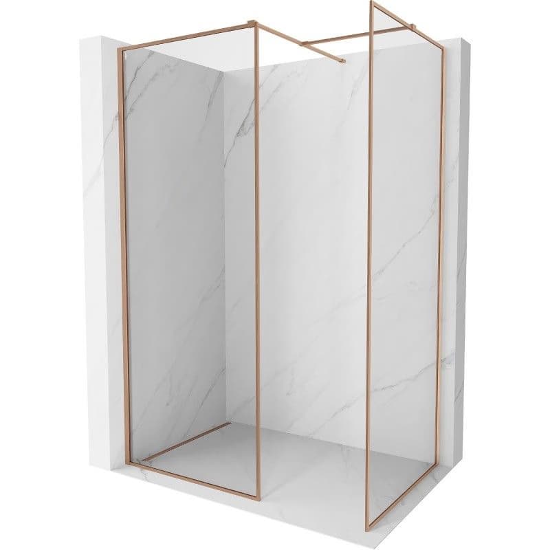 MEXEN/S - Kyoto-F Sprchová zástena WALK-IN s rámom 105 x 90, transparent 8 mm, meď kartáčovaná 800-105-202-04-65-090 1