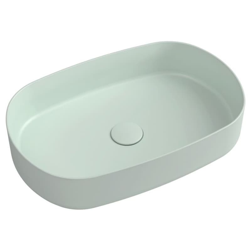 ISVEA - INFINITY OVAL keramické umývadlo na dosku, 55x36cm, zelena mint 10NF65055-2T