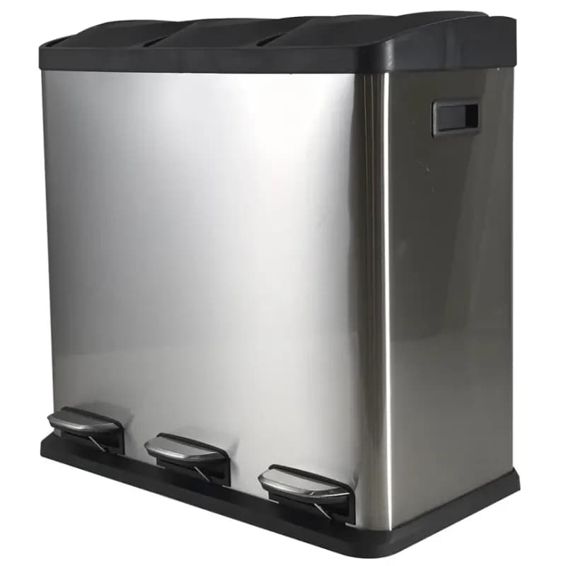 Odpadkový kôš 60 l (3x20 l) strieborná matná 1