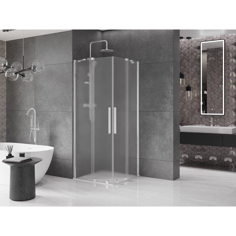 MEXEN/S - Velar Duo sprchovací kút, posuvné dvere 80 x 80, dekor, chróm 871-080-080-32-01 4