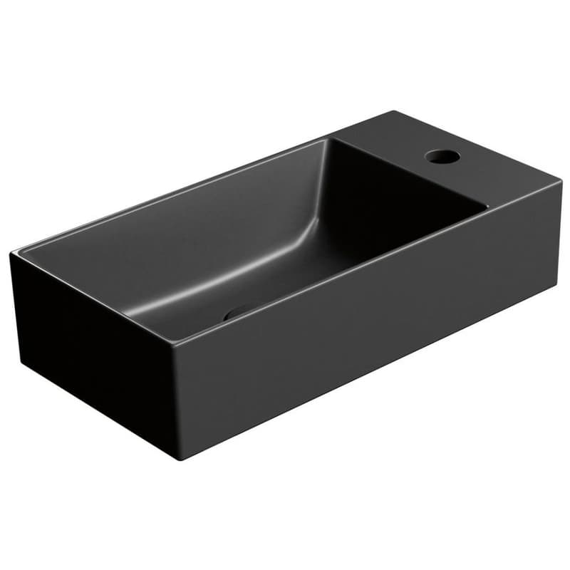 GSI - KUBE X keramické umývadlo 50x25cm, pravé/ľavé, čierna mat 9486126