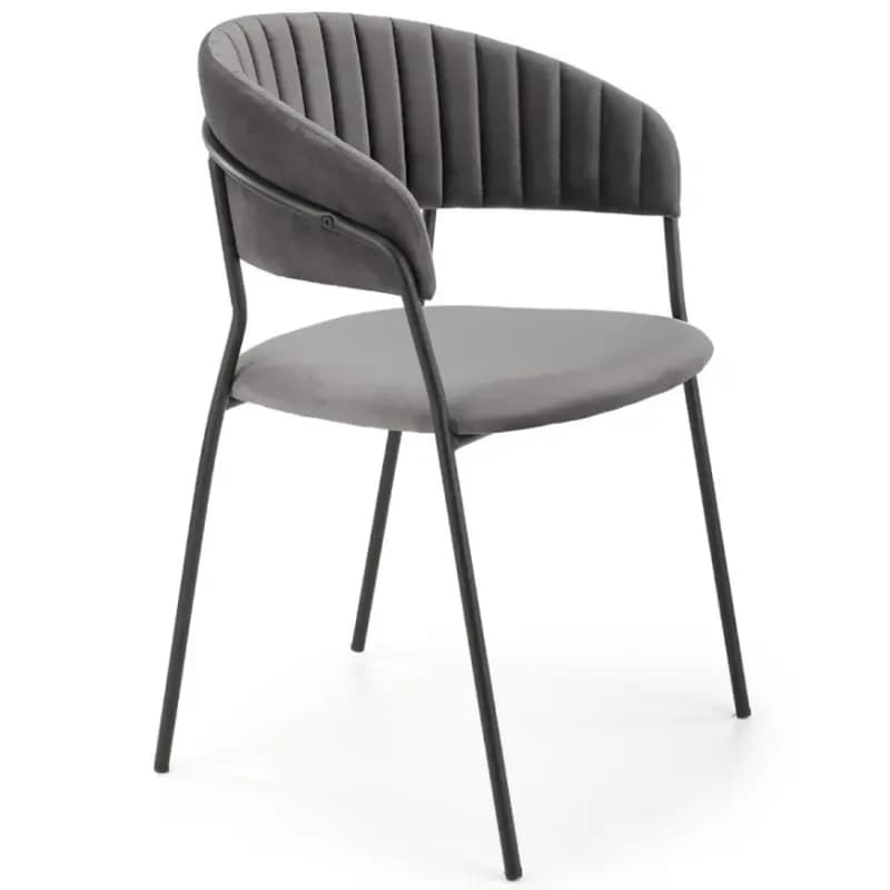 Stolička K426 Velvet/Kov Šedá 1