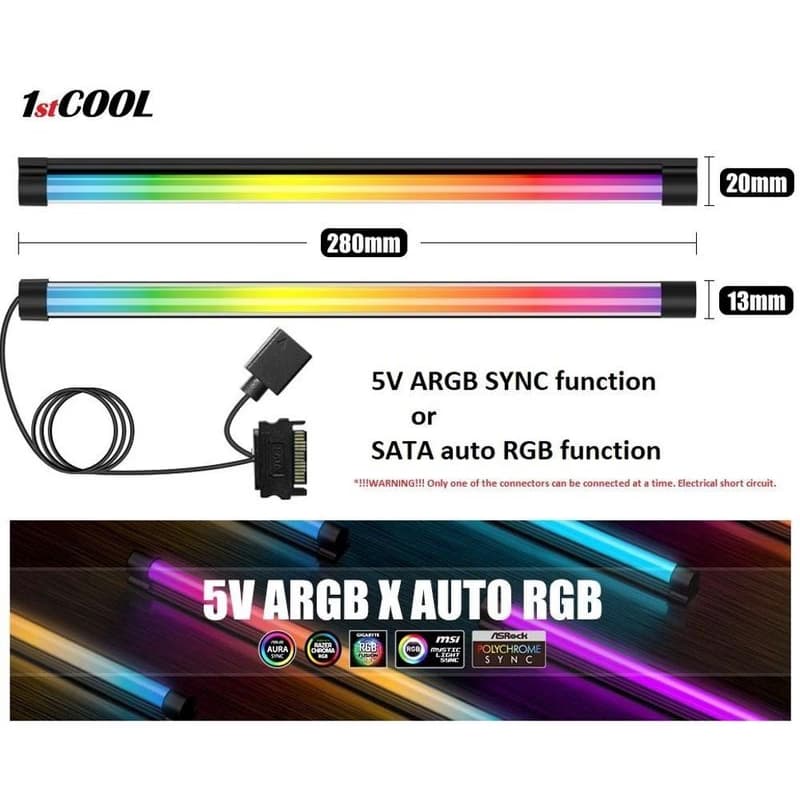 1stCOOL AURA EVO ARGB LED, SATA, 28cm, čierna 2