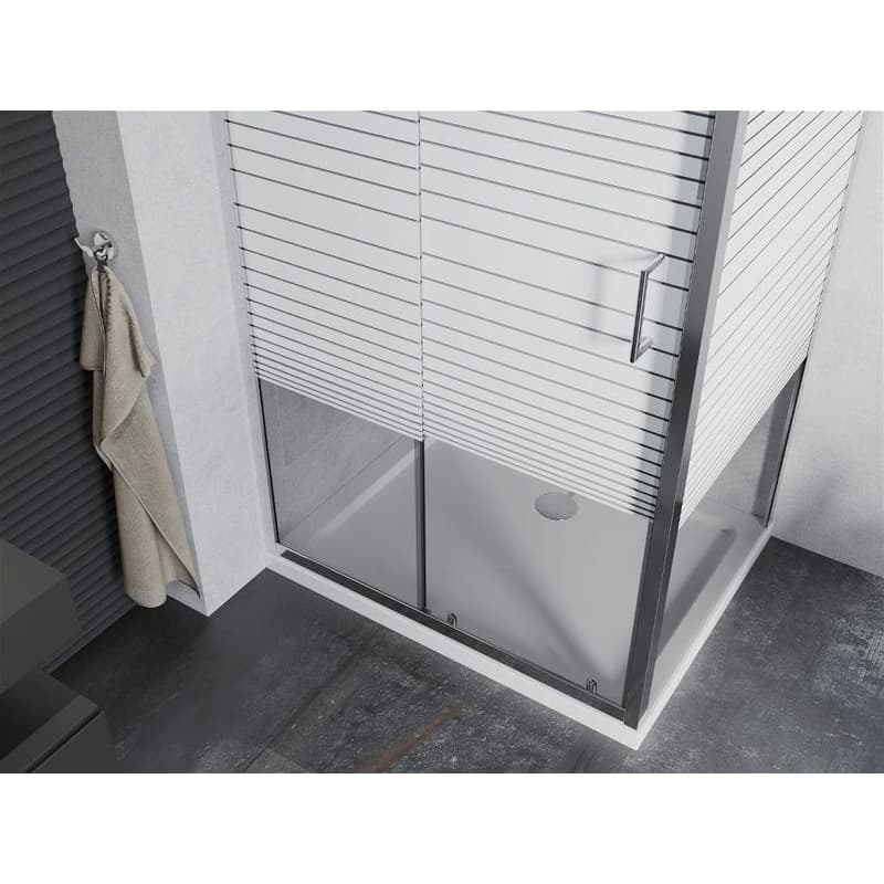 MEXEN/S - Apia Sprchovací kút 120 x 80, transparent/dekor, chróm + vanička so sifónom 840-120-080-01-20-4010 4