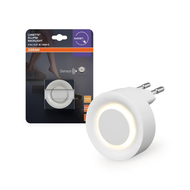 Osram-LED Nočné svetlo s pohybovým a súmrakovým senzorom LUNETTA LED/0,31W/230V biela 4099854444333