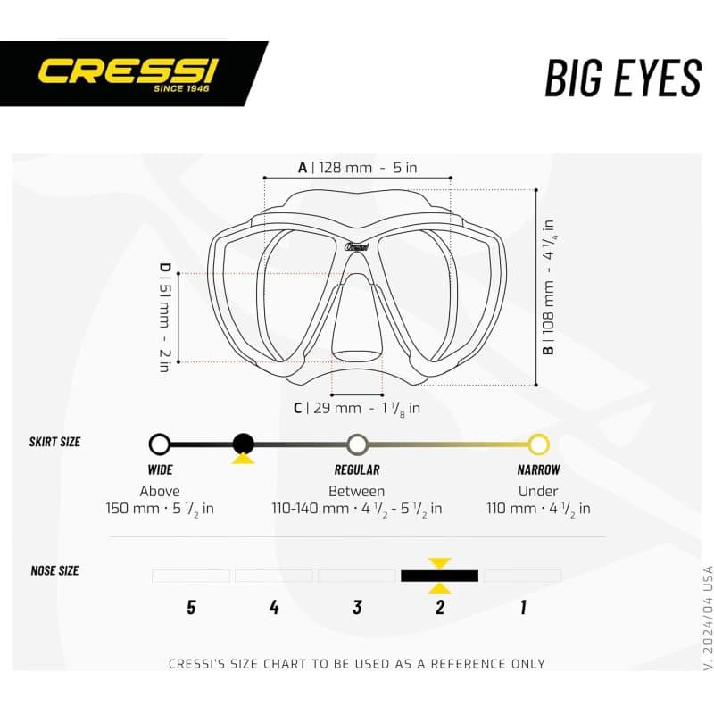 Potápačská maska CRESSI BIG EYES MASK SIL CLEAR FRAME AZURE 5
