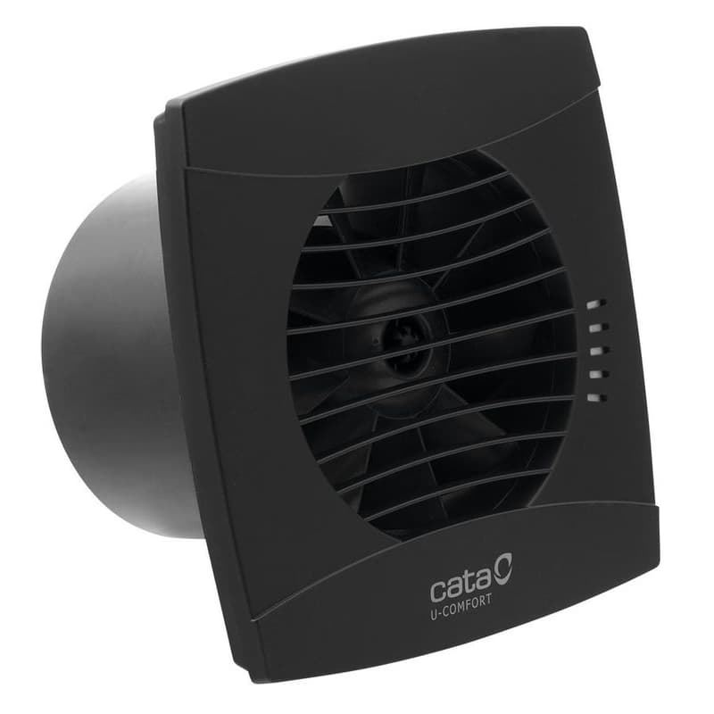 CATA - UC-12 TH kúpeľňový ventilátor axiálny s automatom, 12W, potrubie 120, čierna 01302200 1