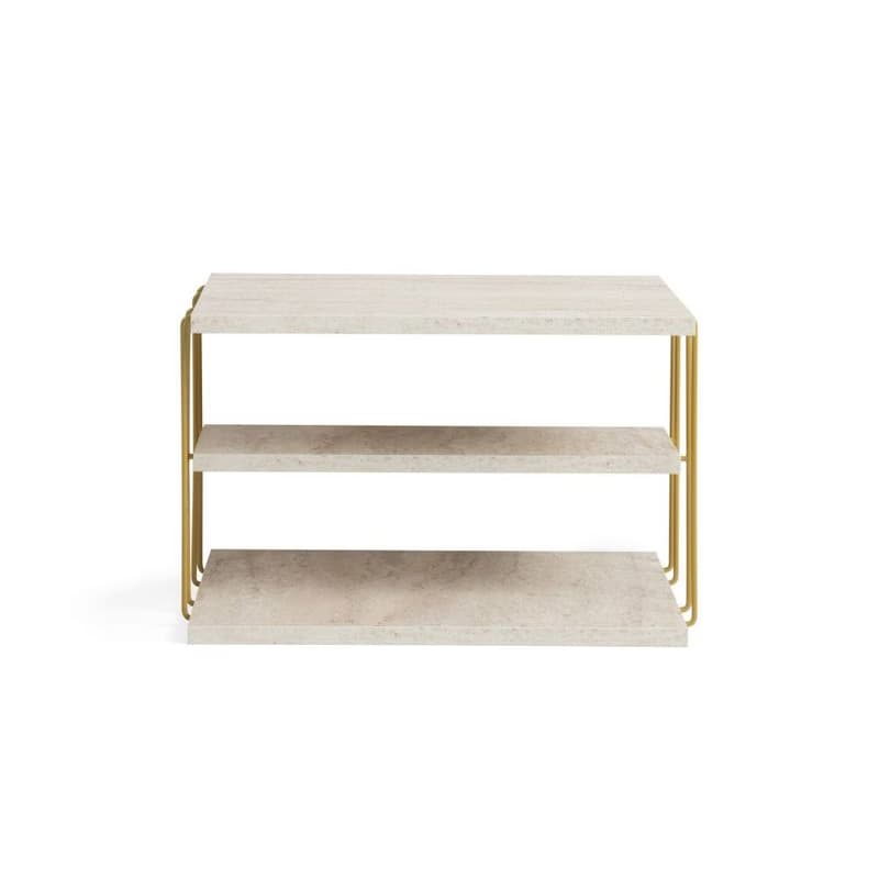 Príručný stolík / Odkladací stolík Lifon - Gold, Travertine 6