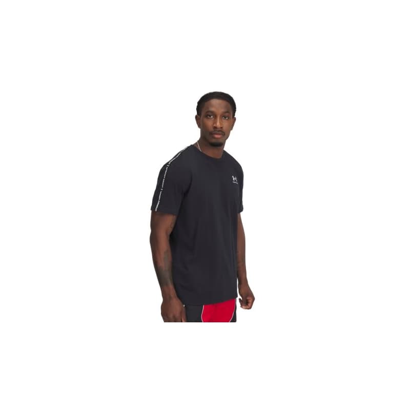 Pánske tričko s krátkym rukávom UNDER ARMOUR UA Icon HWT Tee Taping-BLK