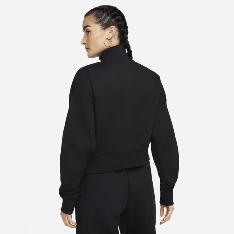 Dámska mikina s 1 2 zipsom NIKE W NSW PHNX FLC QZ CROP BLACK SAIL 3
