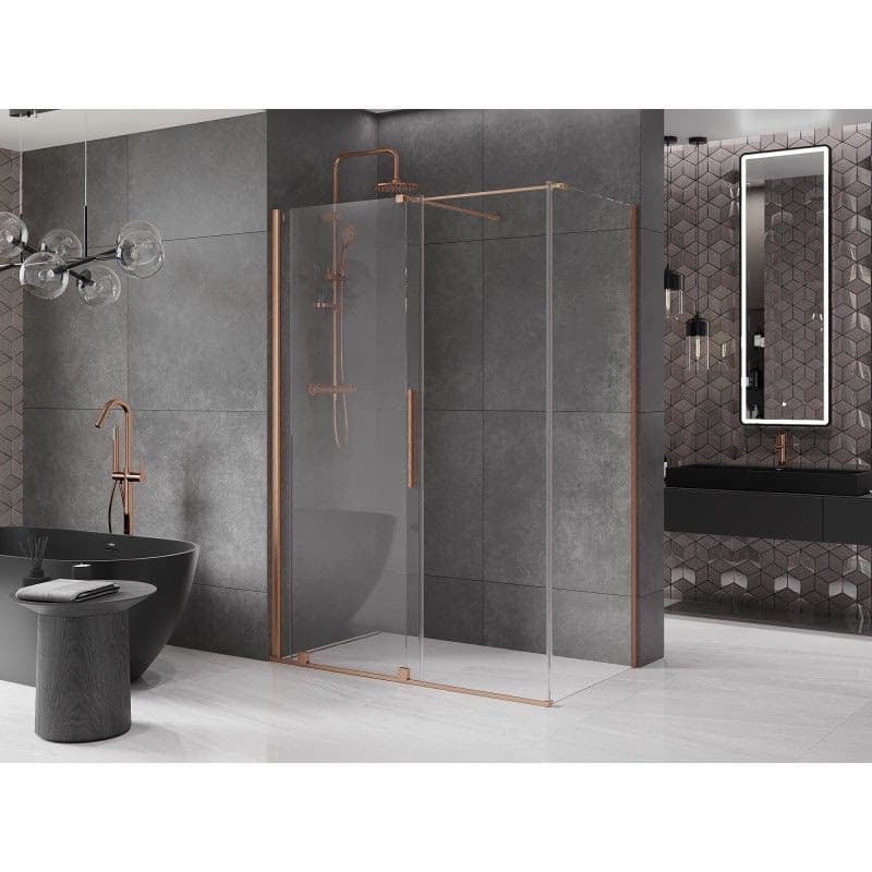 MEXEN/S - Velár sprchovací kút 130 x 70, transparent, kartáčovaná meď 871-130-070-01-65 3