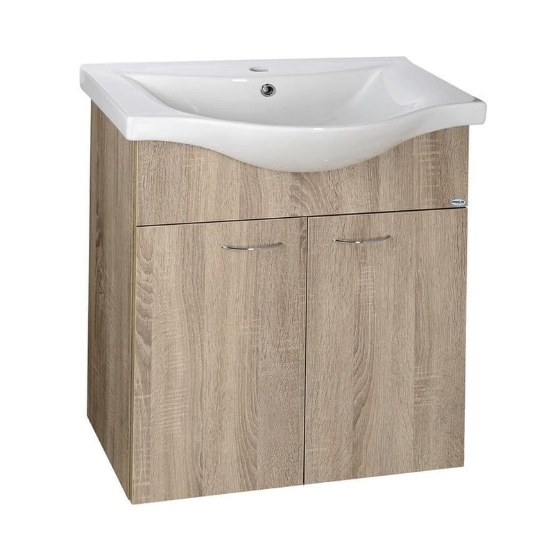 AQUALINE - KERAMIA FRESH umývadlová skrinka 60,6x74x34cm, dub platin 50065