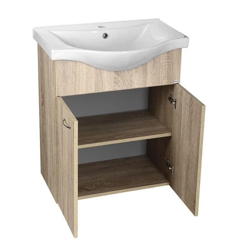 AQUALINE - KERAMIA FRESH umývadlová skrinka 60,6x74x34cm, dub platin 50065 4