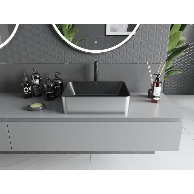MEXEN - Catia umývadlo na dosku 48 x 37, čierna mat/strieborná 21314874 3
