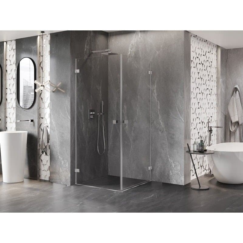 MEXEN/S - Lunar-B Duo sprchovací kút dvere krídlové 80 x 80, transparent, chróm 832-080L-080P-01-00 2