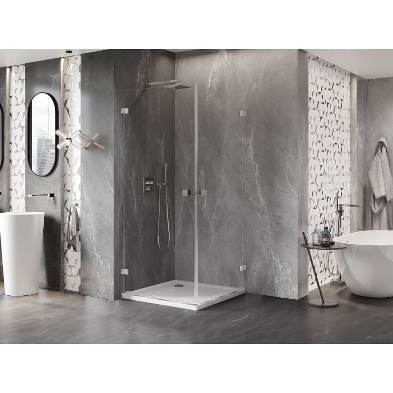 MEXEN/S - Lunar-B Duo sprchovací kút dvere krídlové 80 x 80, transparent, chróm 832-080L-080P-01-00 6