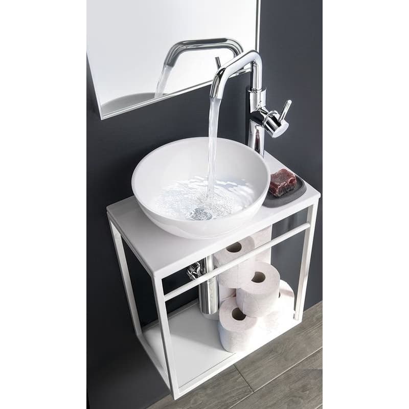 SAPHO - MINOR umývadlo na dosku, liaty mramor, priemer 26cm, biela MR260 6