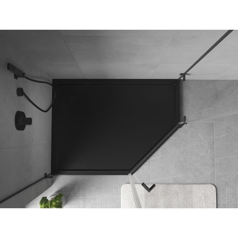 MEXEN - Flow päťboká sprchová vanička slim ľavá 100 x 80, čierna mat 46P708010L 4