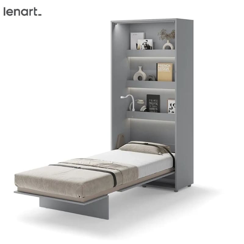Dig-net nábytok Sklápacia posteľ Lenart BED CONCEPT BC-03 sivá | 90 x 200 cm