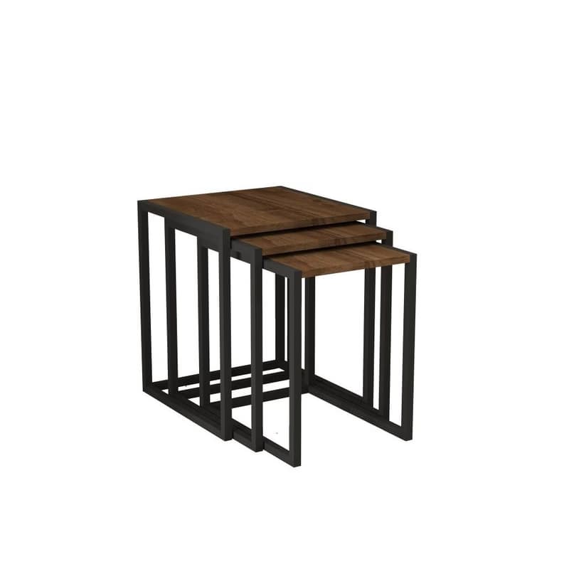 Sada odkladacích stolíkov (3 kusy) Tali - Black, Walnut 2