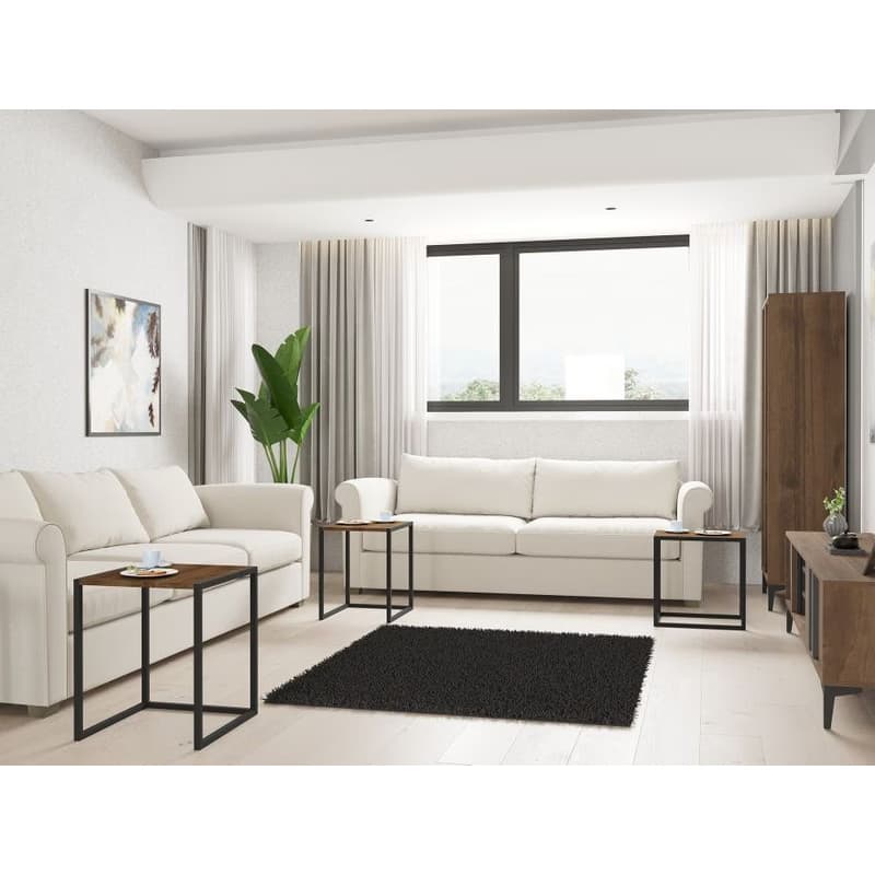 Sada odkladacích stolíkov (3 kusy) Tali - Black, Walnut 4
