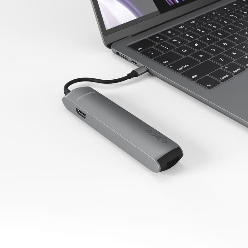 Epico 6v1 Slim Hub 8K s USB-C konektorom - šedá 2