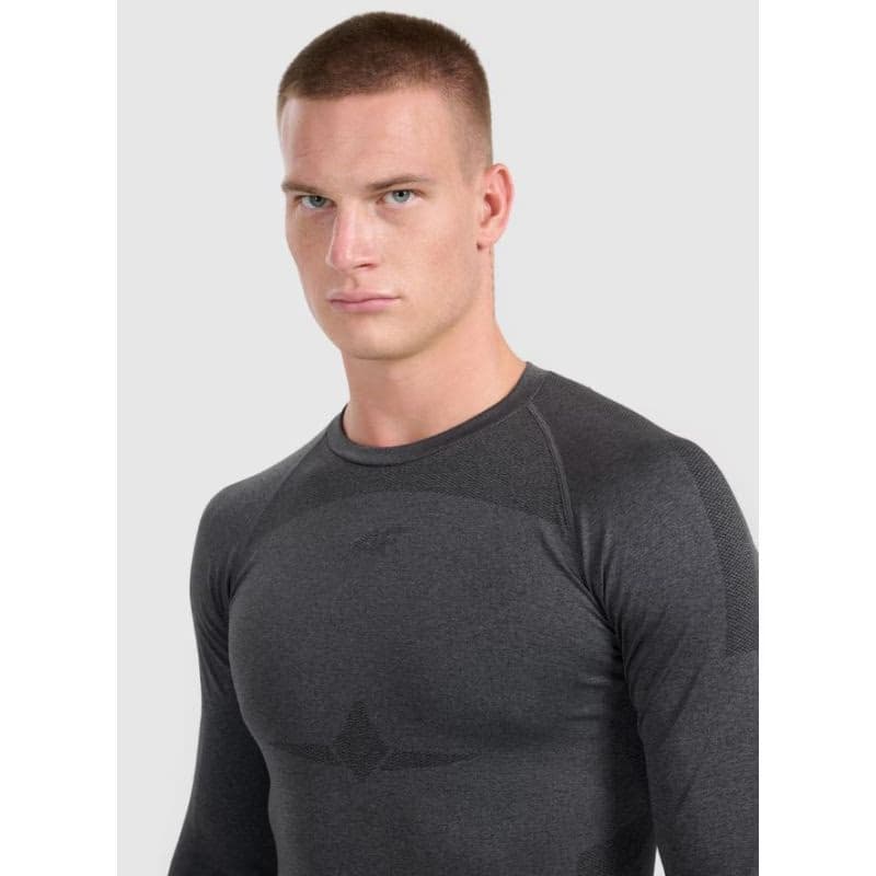 Pánske termo tričko s dlhým rukávom 4F SEAMLESS UNDERWEAR M237-WAW25USEAM237-21M-BLACK MELANGE 2