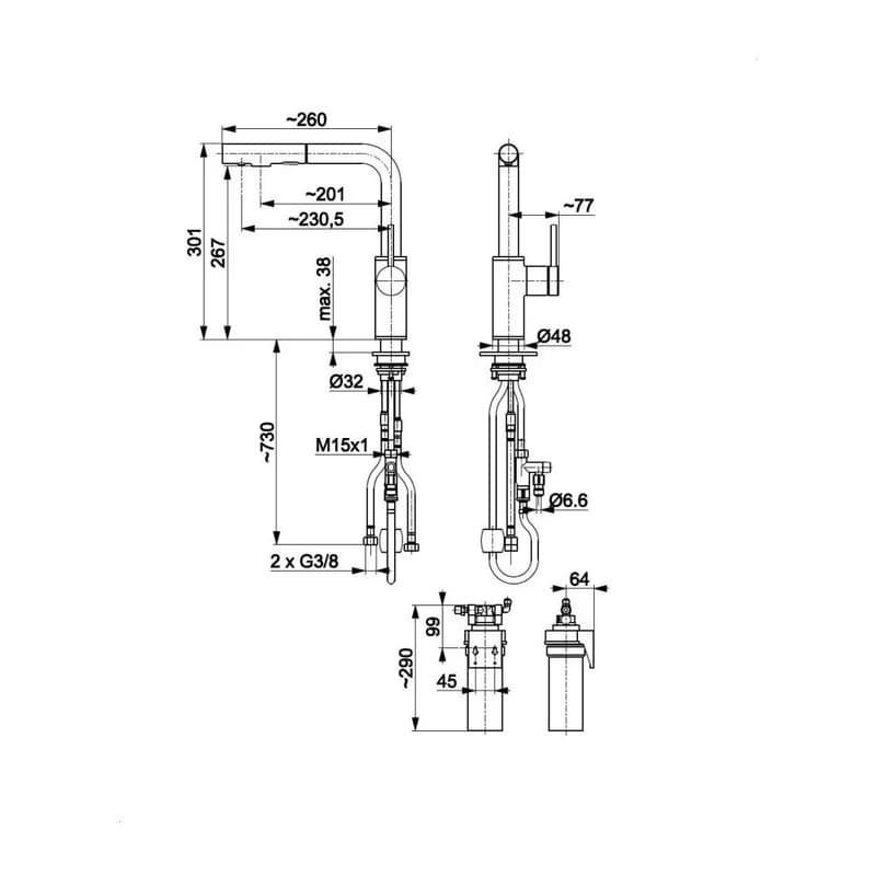 KFA KFA - Batéria drezová DUERO PURE BASIC výsuvná s filtráciou 6623-113-22 2