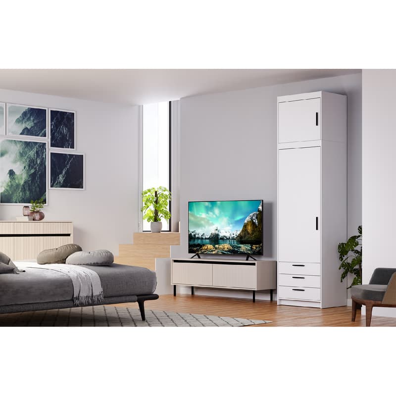 ArtLemp Nadstavec na šatníkovú skriňu ELLEN 1D | biela 2