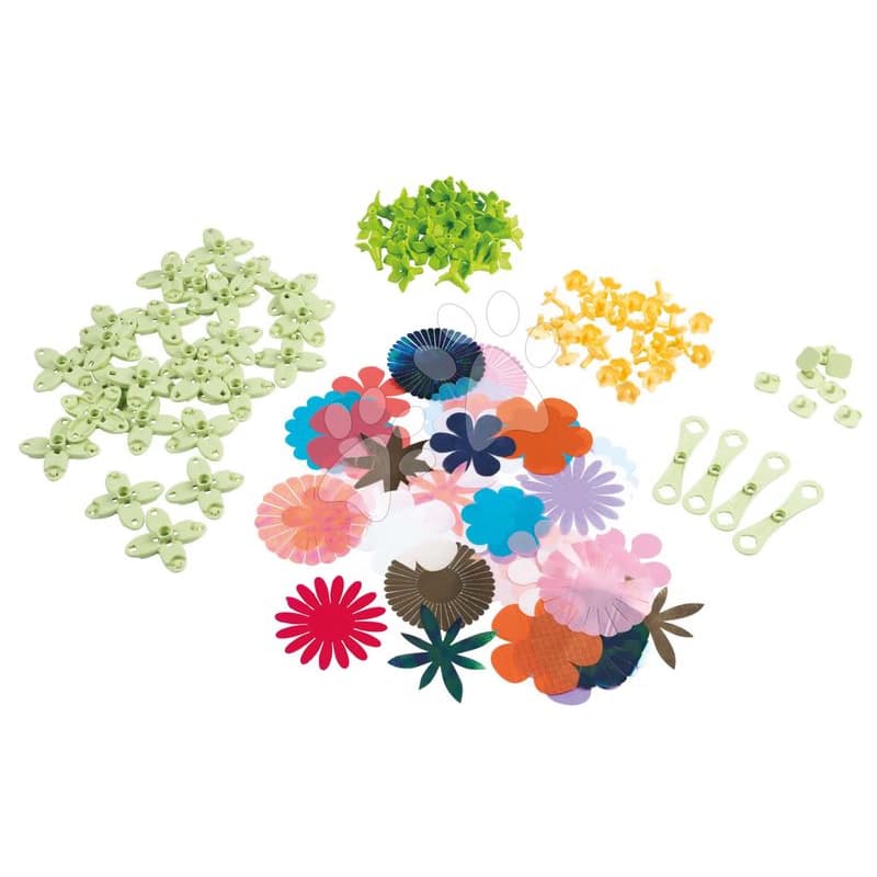 Kvetinové lupienky ako náhrady k ozdobnému kvetinárstvu Crea Deco Flowers Refill Smoby 98 doplnkov na výrobu 16 kvetov od 5 rokov 1
