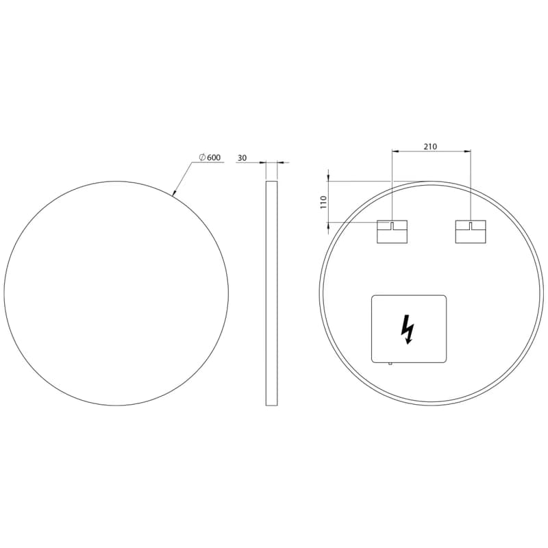 SAPHO - VELUR guľaté zrkadlo s LED podsvietením priemer 60cm VE060 2