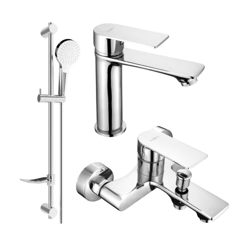 MEXEN/S - Royo SET umývadlová + vaňová batéria s príslušenstvom DF05, chróm 72203DF05-00 1