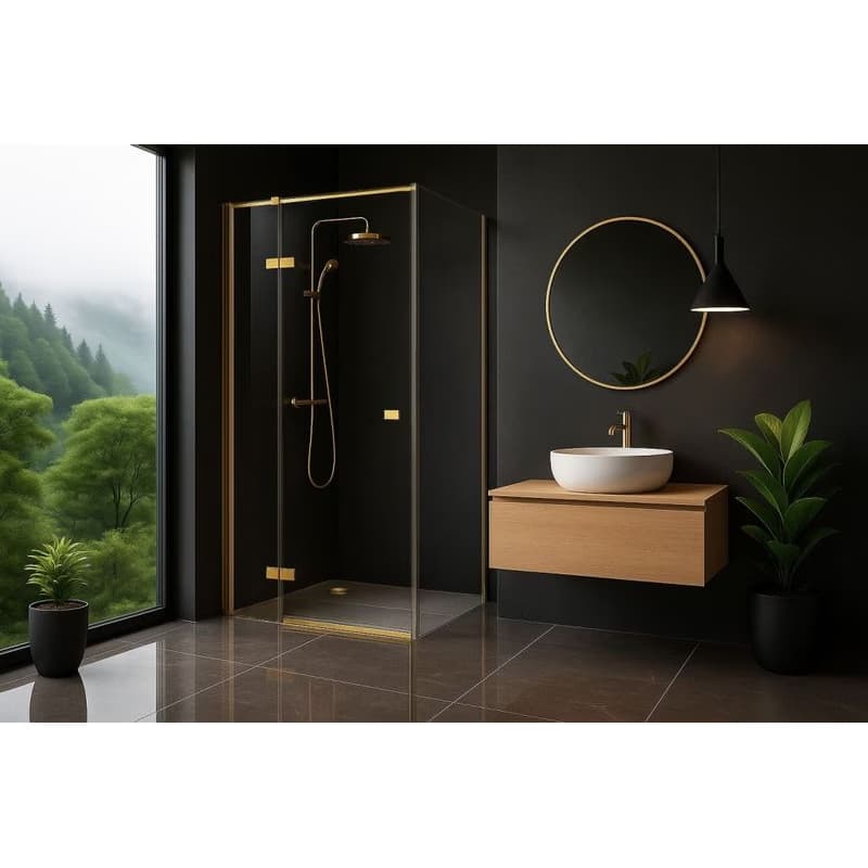 REA/S - Sprchovací kút Atlas 80x90 Brush Gold vľavo KPL-K4472 3