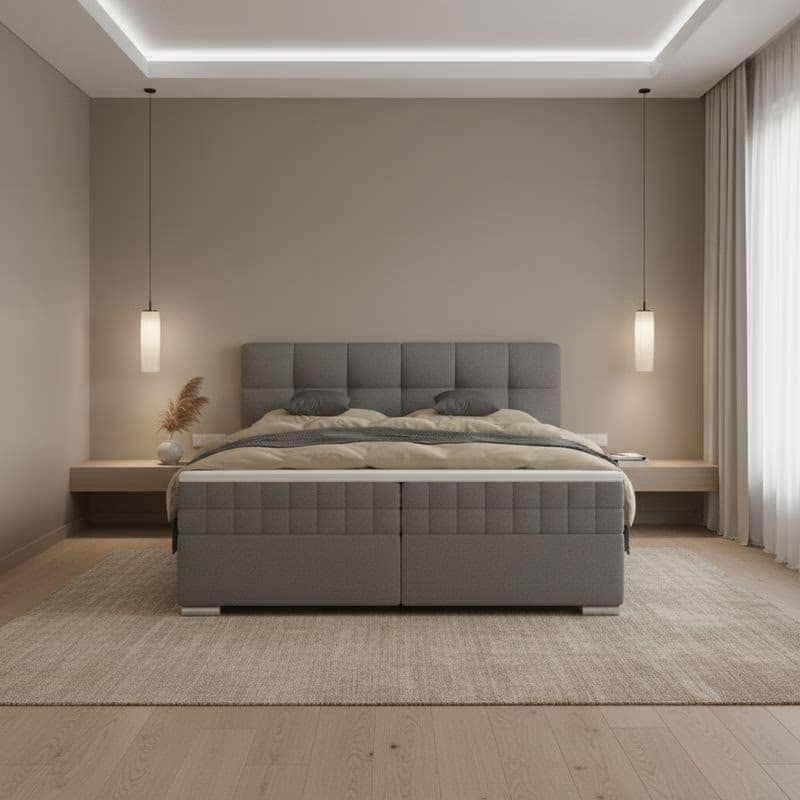 Elvisia Manželská posteľ ALPINA Boxspring | 160 x 200 cm Farba: Tmavá sivá / Vinci 14 2