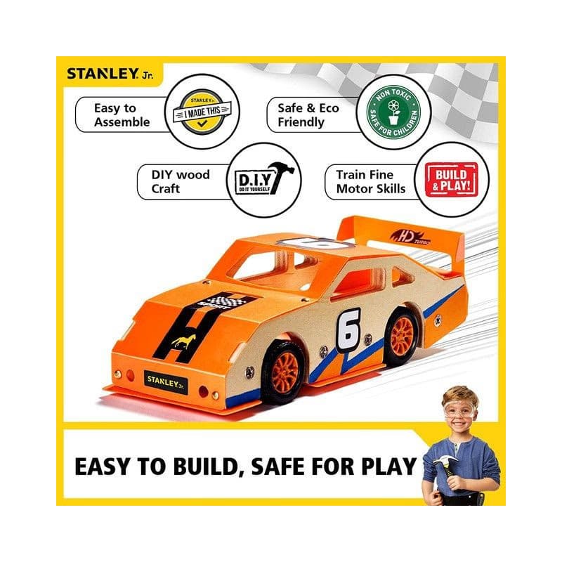Stanley Jr. OK002-SY Stavebnice, závodné auto, drevo 6