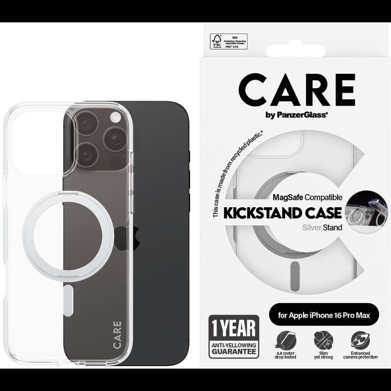 PanzerGlass CARE by PG SLV Kick/MagS iPhone16P 6.9 puzdro na mobilný telefón Ochranný obal Priehľadná