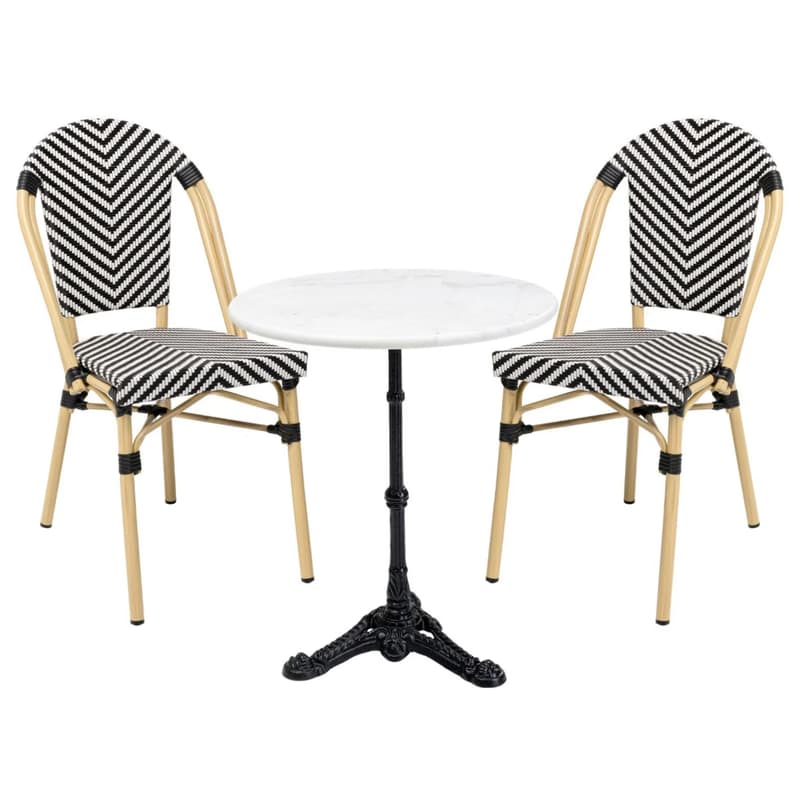 Záhradný set French Bistro čierny (3-dielny)
