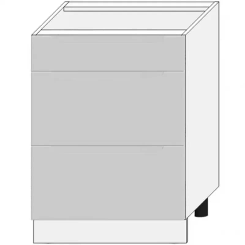 Kuchynská skrinka Zoya D60s/3 Svetlo šedá mat/biely 1