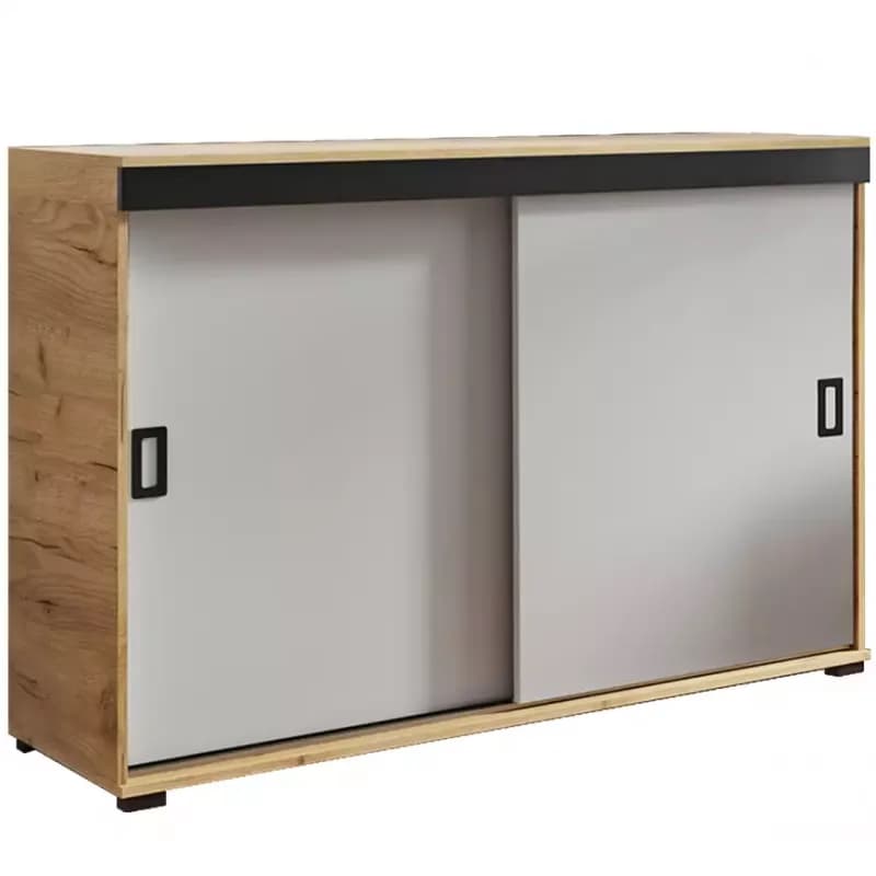 Komoda Retro 120 Craft/Biely + Čierna Rukoväte 1