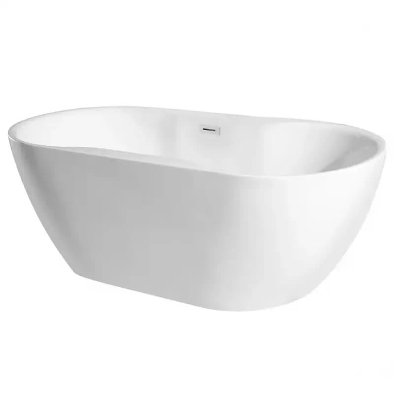 Voľne stojaca vaňa Navia 150/80 so sifónom Klik Klak s obdĺžnikovým prepadom Slim chróm 1