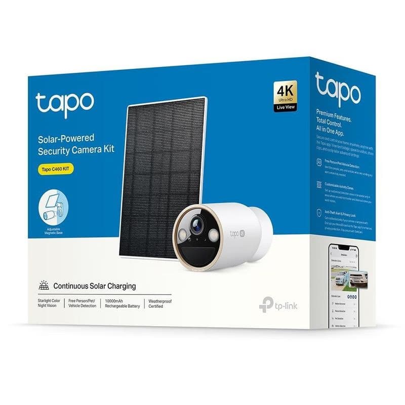 TP-Link Tapo C460 KIT vonkajšia kamera, solárny panel (8MP, 4K, 2160p, IR 15m, WiFi, micro SD card, IP66) 5