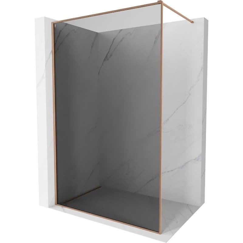 MEXEN/S - Kioto-F Sprchová zástena WALK-IN s rámom 80 x 202, grafit 8 mm, meď kartáčovaná 800-080-104-65-40 1