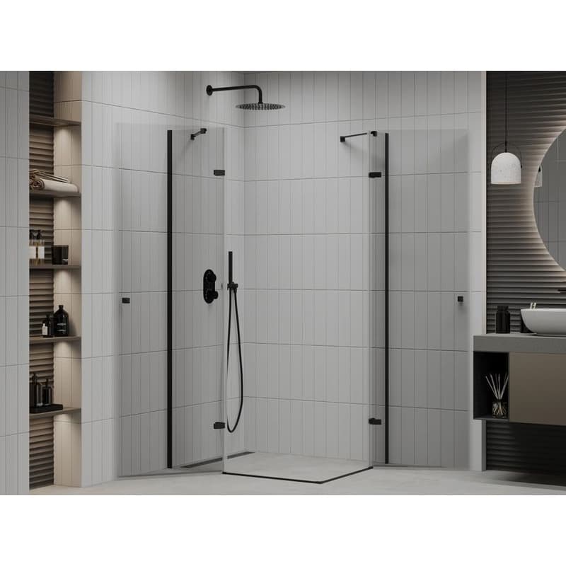 MEXEN/S - ROMA sprchovací kút 90x80, transparent, čierna 854-090-080-70-00-02 3