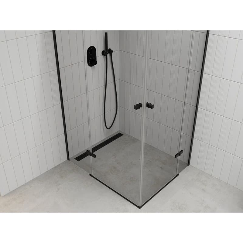 MEXEN/S - ROMA sprchovací kút 90x80, transparent, čierna 854-090-080-70-00-02 4