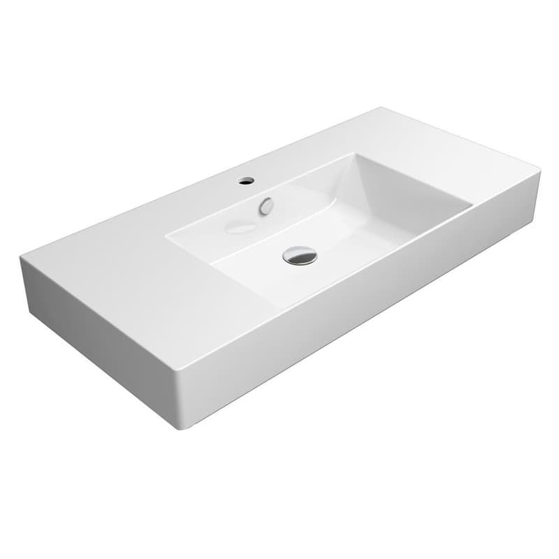 GSI - KUBE X keramické umývadlo 100x47cm, s odkladacími plochami, biela ExtraGlaze 9451111