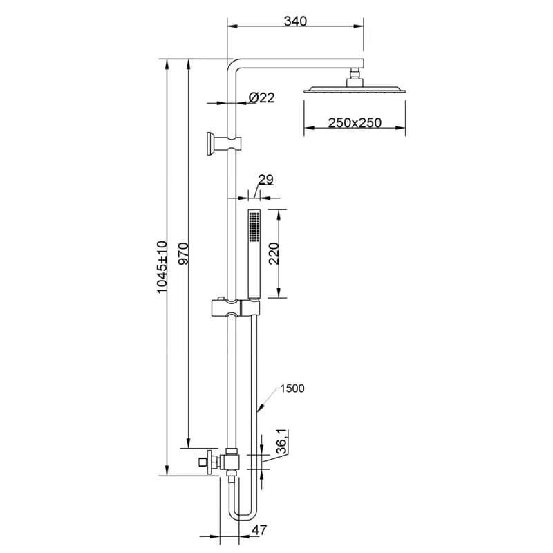INVENA - Sprchový stĺp SVART s termostatickou batériou chróm AU-85-001-X 2