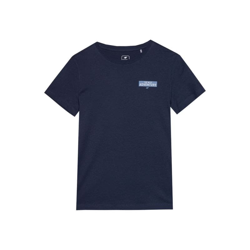 Chlapčenské turistické tričko s krátkym rukávom 4F JUNIOR TSHIRT-JWSS24TTSHM1131-31S-NAVY 3
